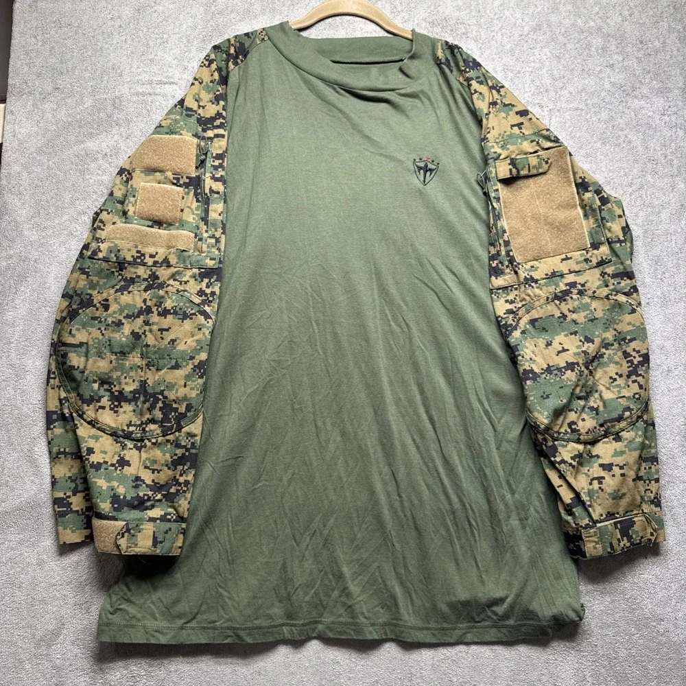 Rothco‎ Tactical Combat Shirt 2XL Olive Green Camo Sleeves Military Style